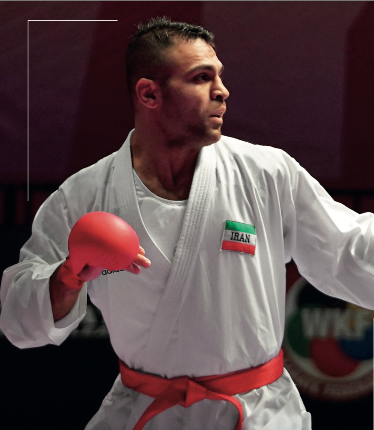 661.22 Adidas Nudillera WKF Azul y Rojo